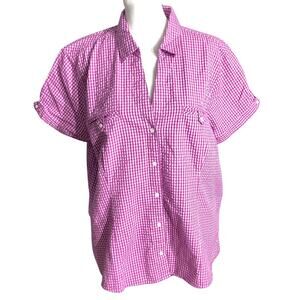 Eddie Bauer  Checkered Button Down Shirt Women XL — Outdoor, Casual, Classic